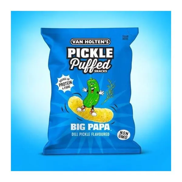 Van Holtens Big Papa Pickle Puffs kovászos uborka ízű lencsechips 90 g