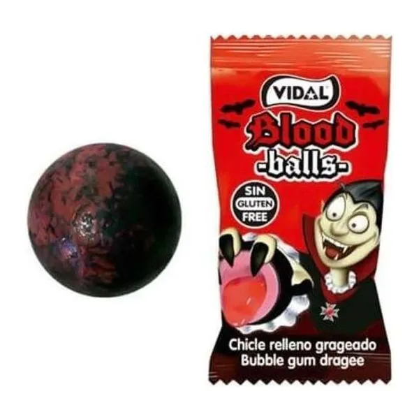 Vidal Blood Balls Gum vámpíros, folyadékkal töltött rágógumi 10 darabos csomagban