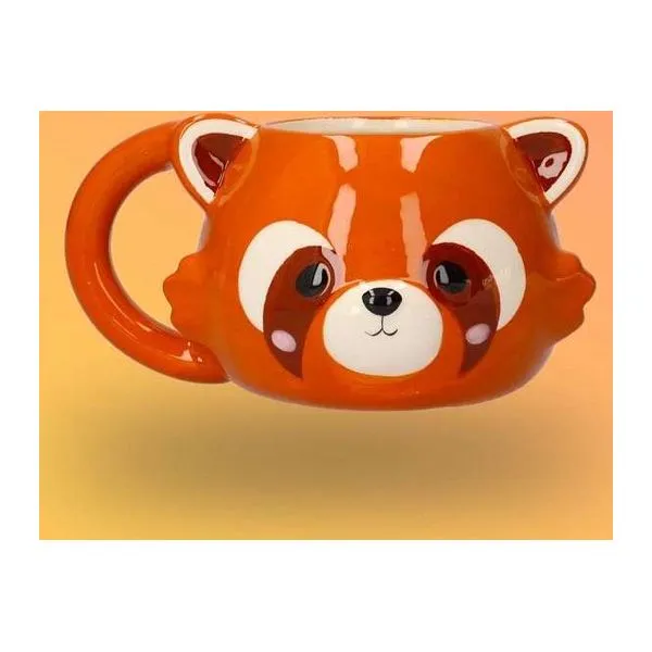Vörös panda fej formájú nagyméretű kerámia bögre 600 ml