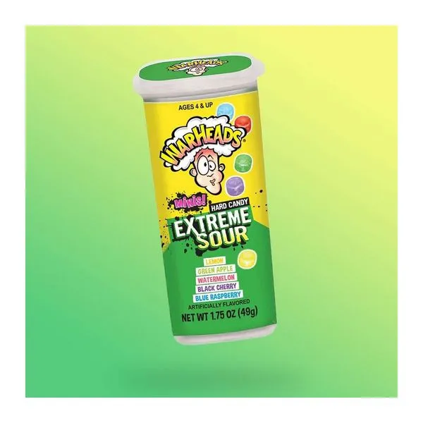 Warheads Extreme Sour Mini Hard Candy extrém savanyú keménycukorka 49 g-os kiszerelésben