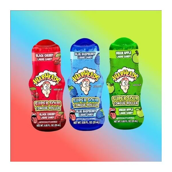 Warheads Super Sour Tongue Roller stift formájú savanyú édesség 25 ml
