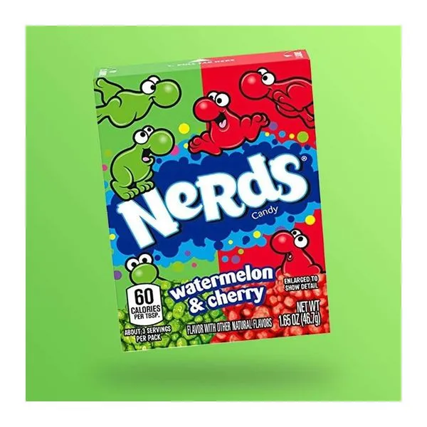 Wonka Nerds Watermelon Cherry görögdinnyés-vadcseresznyés cukorka 47 g-os dobozban