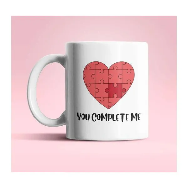 You complete me feliratú fehér kerámia bögre