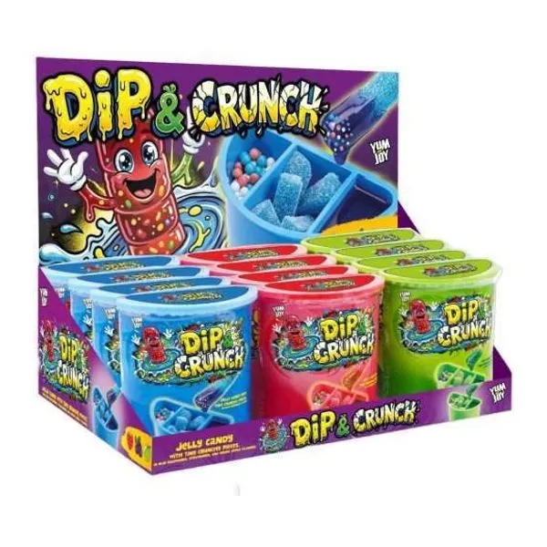 Yum & Joy Dip and Crunch ropogós gumicukor cukorzselével mártogatáshoz, 55 g
