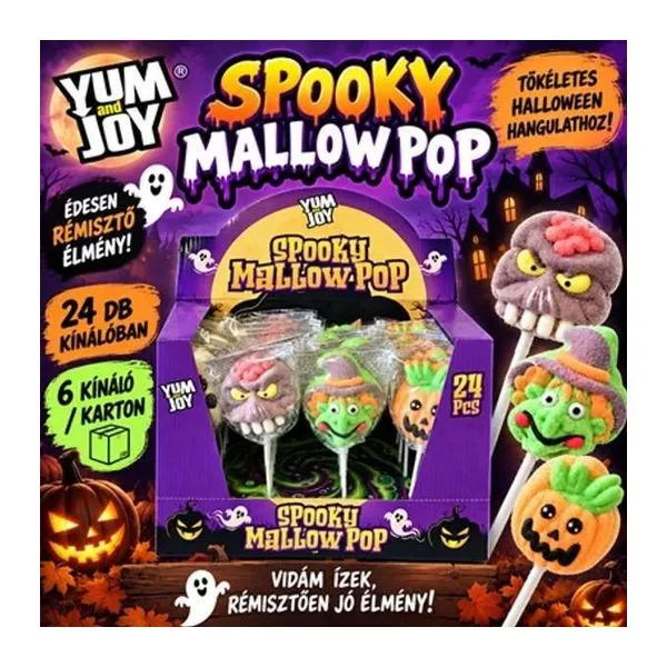 Yum & Joy Spooky Mallow Pop halloweeni pillecukor nyalóka 35 g