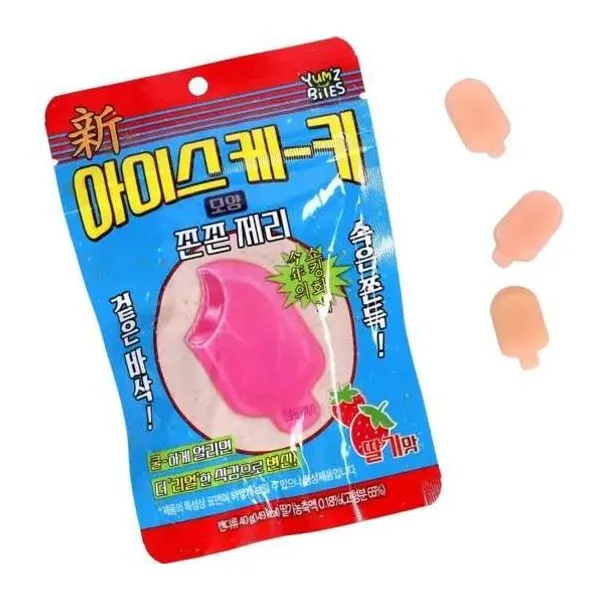 Yum'z Bites jégkrém alakú ropogós eperzselé cukorral 40 g-os csomagolásban