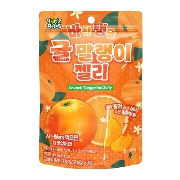 Yum'z Bites ropogós mandarinzselé cukorral 40 g-os csomagolásban