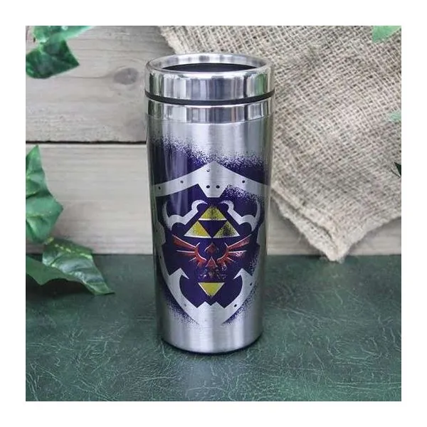 Zelda mintás duplafalú rozsdamentes acél utazó bögre, 450 ml
